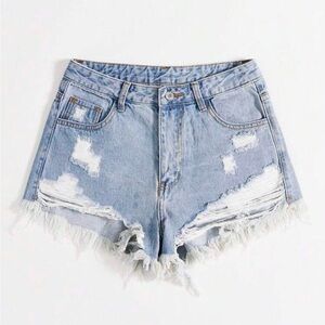 Distressed Denim Shorts
